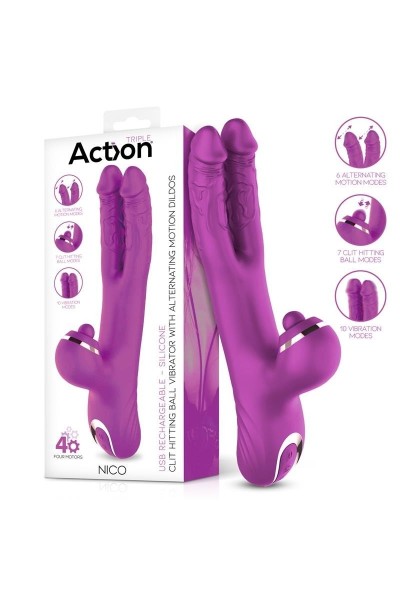 Vibratore rabbit a due teste Nico