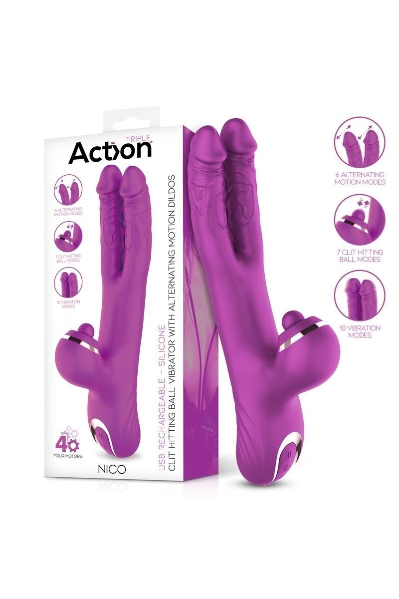 Vibratore rabbit a due teste Nico