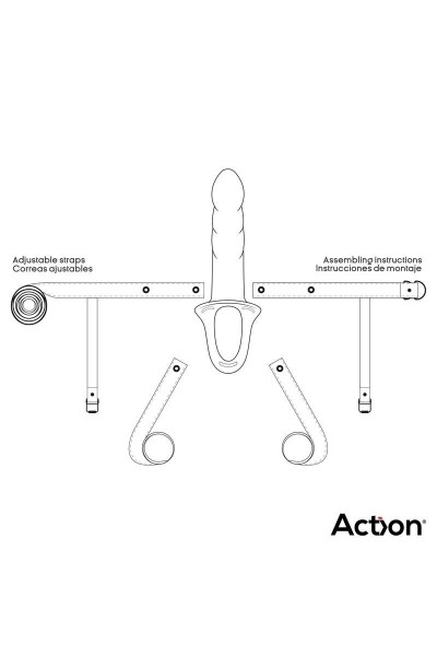 Imbracatura con dildo cavo taglia L