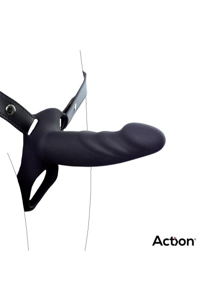 Imbracatura con dildo cavo nero taglia S