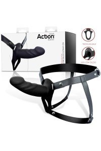 Imbracatura con dildo cavo nero taglia S