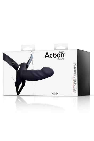 Imbracatura con dildo cavo nero taglia S