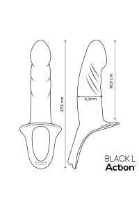 Imbracatura con dildo cavo nero taglia L