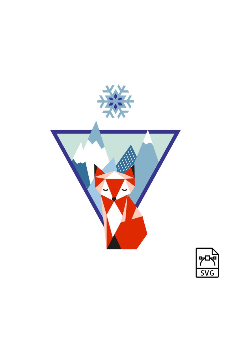 Mountain fox - Vector graphics