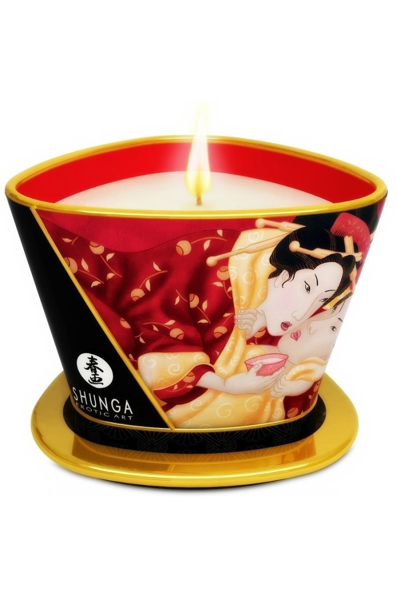 Candela da massaggio Fragole e champagne 170 ml Candela da massaggio Fragole e champagne 170 ml