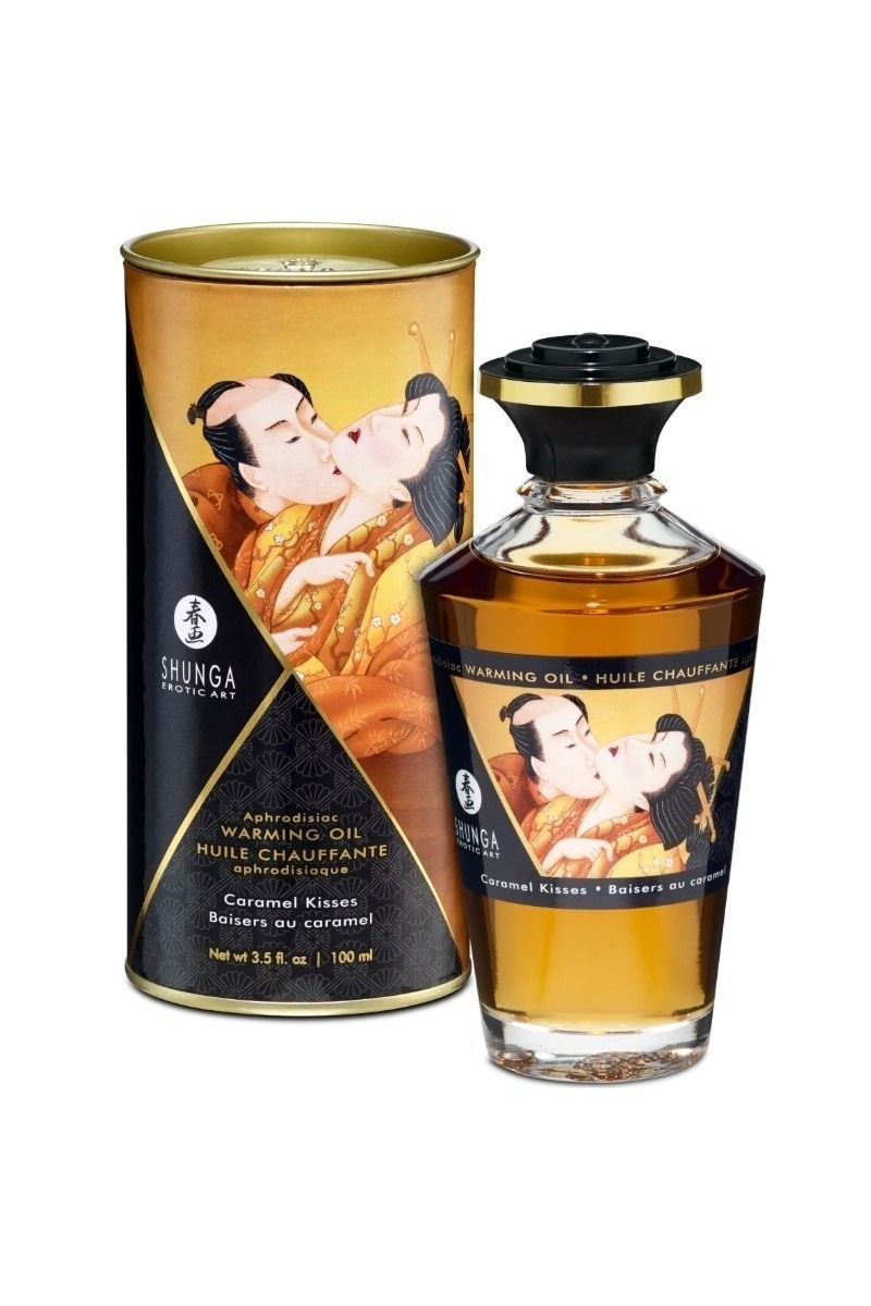Olio da massaggio commestibile effetto calore gusto caramello Olio da massaggio commestibile effetto calore gusto caramello