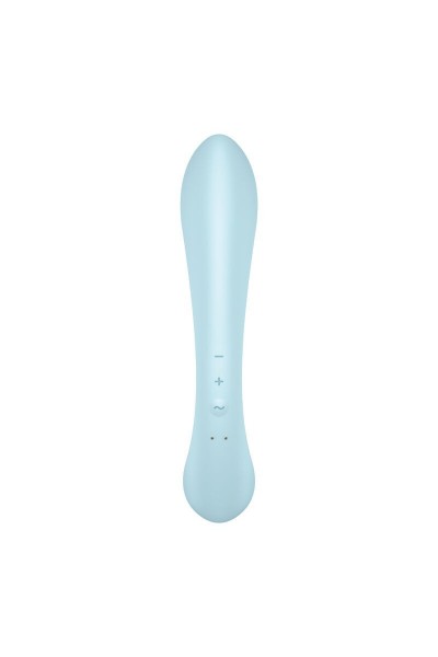 Vibratore rabbit con stimolatore wand Triple Oh azzurro