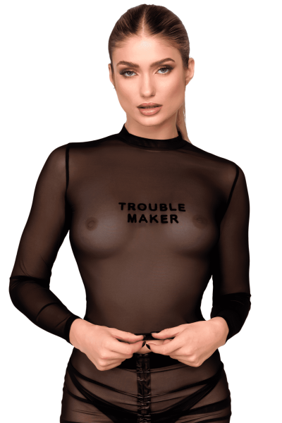 F389 Top transparent noir