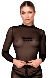 F389 Top transparent noir