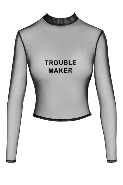 F389 Top transparent noir
