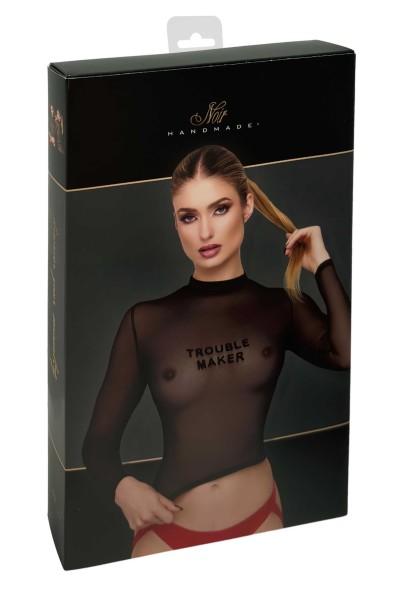 F389 Top transparent noir