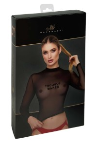 F389 Top transparent noir