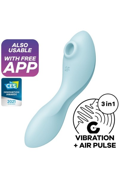 Vibratore multifunzioni Curvy Trinity 5+ azzurro