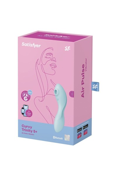 Vibratore multifunzioni Curvy Trinity 5+ azzurro
