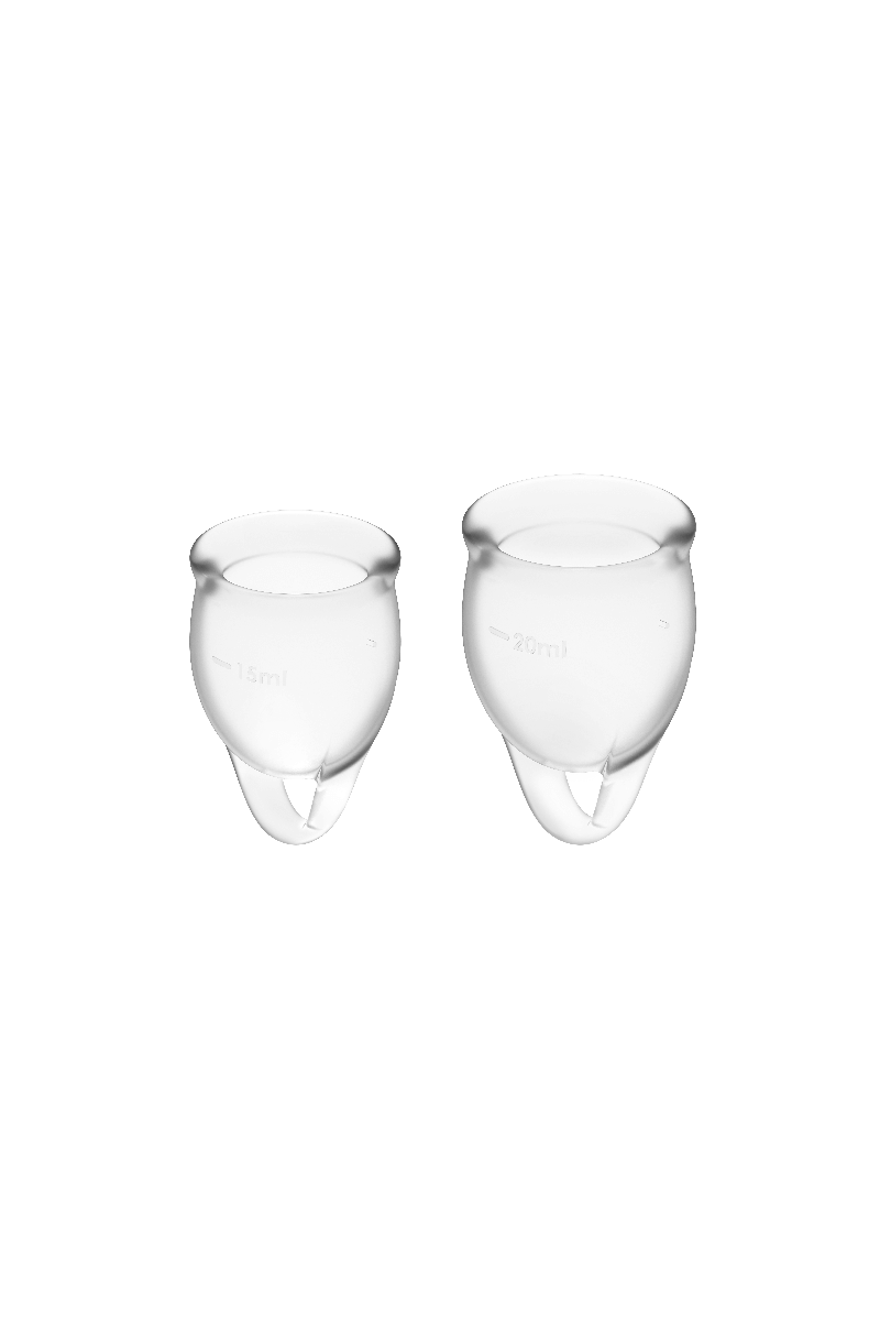 Coppette mestruali Feel Confident trasparenti Coppette mestruali Feel Confident trasparenti