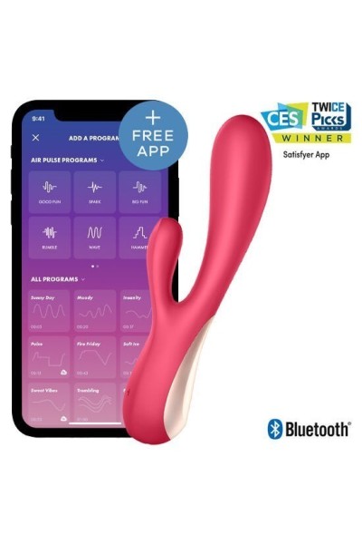 Vibratore rabbit con app Mono Flex rosso
