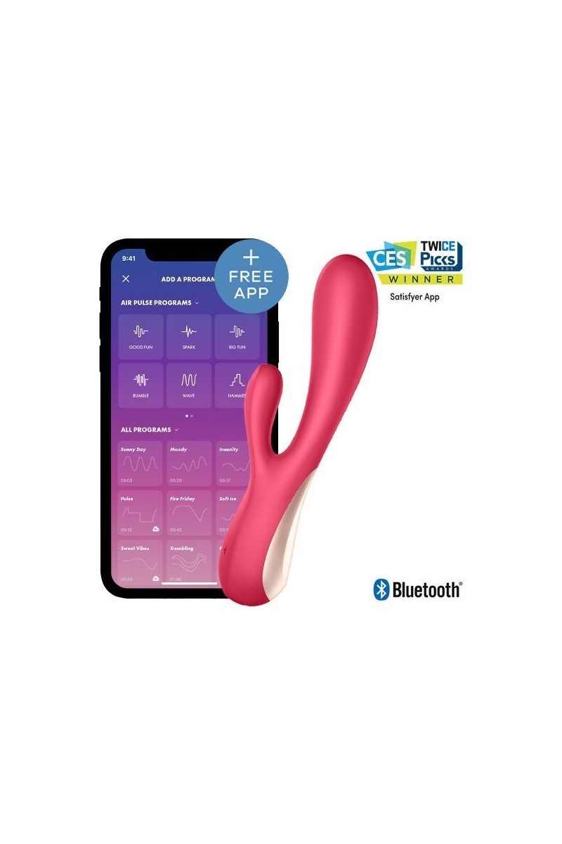 Vibratore rabbit con app Mono Flex rosso