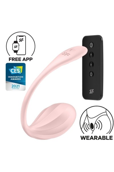Vibratore punto G con app Ribbed Petal rosa