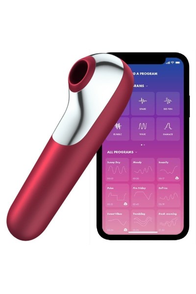 Succhia clitoride vibrante con app Dual Love rosso