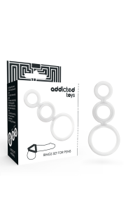 Set 3 anelli fallici trasparenti n.2 - Addicted Toys