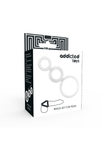 Set 3 anelli fallici trasparenti n.2 - Addicted Toys