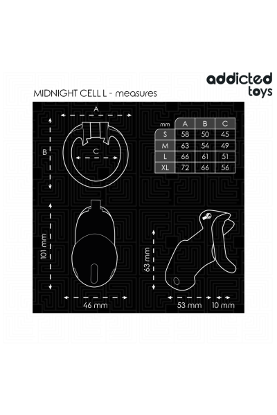 Gabbia fallica Midnight Cell L