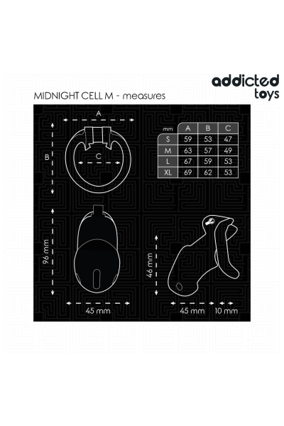 Gabbia fallica Midnight Cell M