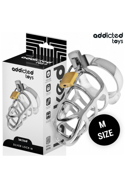 Gabbia fallica Silver Lock taglia M
