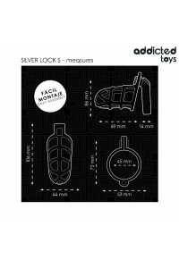 Gabbia fallica Silver Lock taglia S