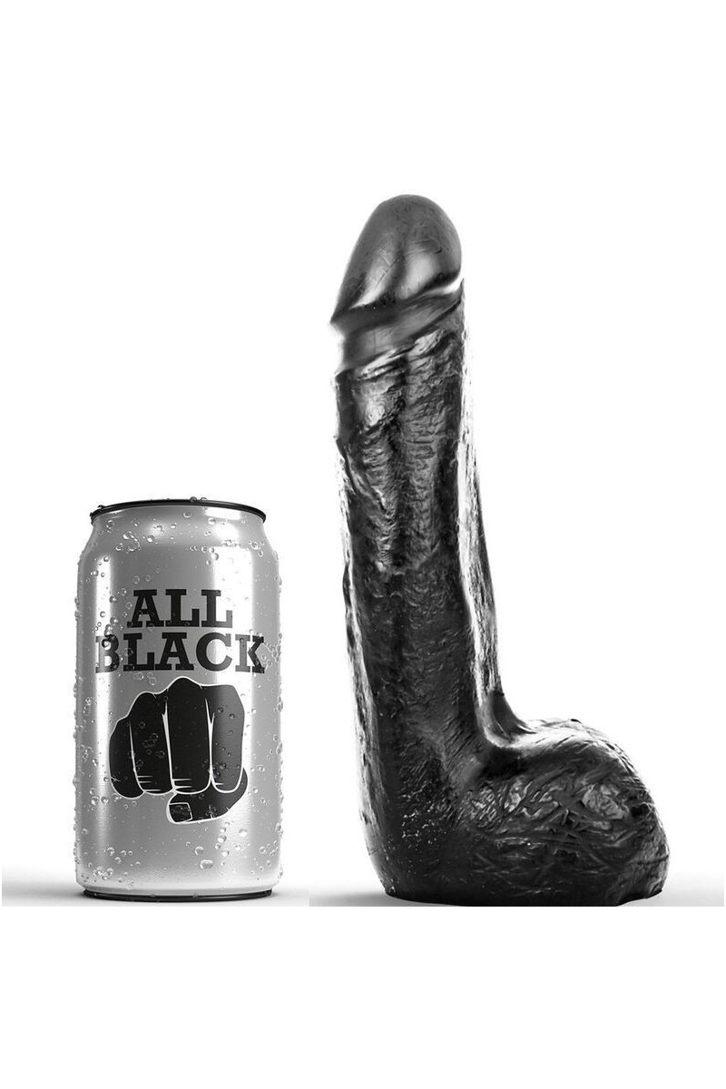 ALL BLACK DILDO REALISTICO NEGRO SUAVE 20 CM ALL BLACK DILDO REALISTICO NEGRO SUAVE 20 CM