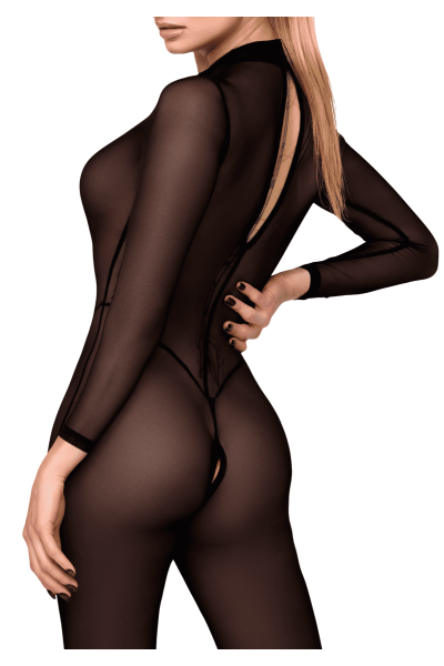 F387 Catsuit transparent noir