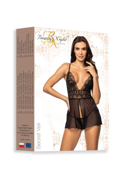 Secret Veil babydoll - Noire
