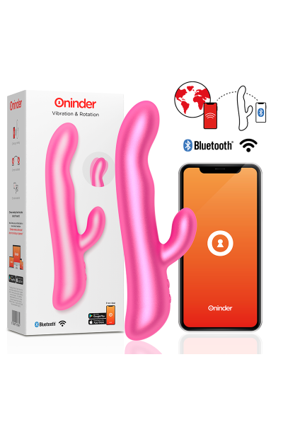 Vibratore rabbit rotante con app Oslo rosa