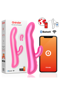 Vibratore rabbit rotante con app Oslo rosa