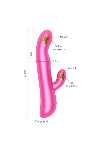 Vibratore rabbit rotante con app Oslo rosa