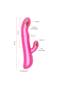Vibratore rabbit rotante con app Oslo rosa