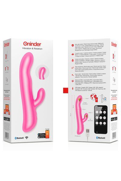 Vibratore rabbit rotante con app Oslo rosa
