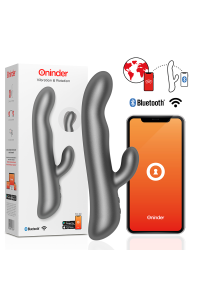 Vibratore rabbit rotante con app Oslo nero