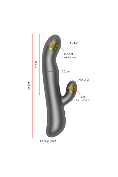 Vibratore rabbit rotante con app Oslo nero