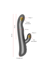 Vibratore rabbit rotante con app Oslo nero