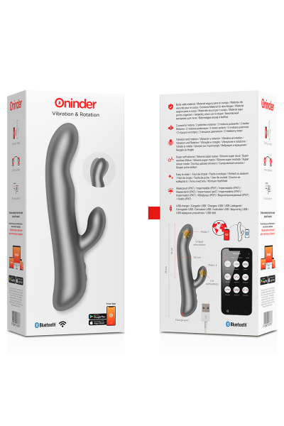 Vibratore rabbit rotante con app Oslo nero