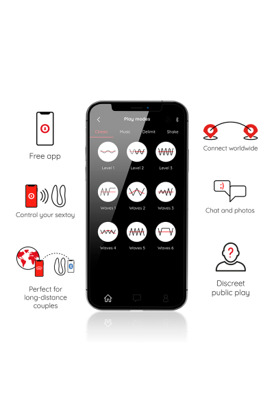 Vibratore per coppia con app Lisbon nero