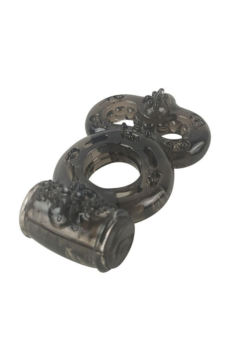 Anello vibrante nero a doppia stimolazione Anello vibrante nero a doppia stimolazione