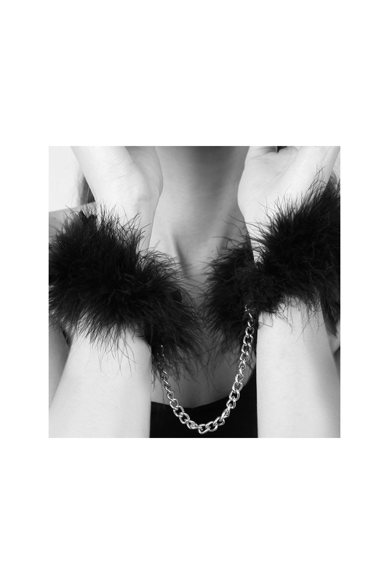 Manette con marabou Nero Za za zu Manette con marabou Nero Za za zu
