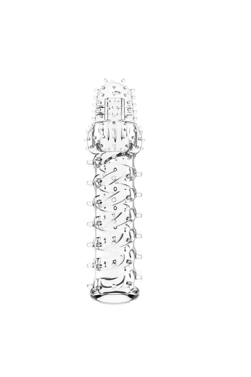 Guaina fallica trasparente con stimolatori Guaina fallica trasparente con stimolatori