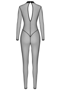 F387 Catsuit transparent noir