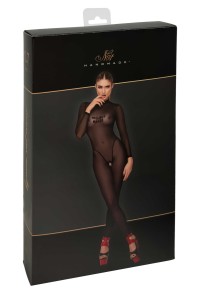 F387 Catsuit transparent noir