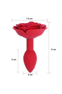 Plug anale rosso a forma di rosa